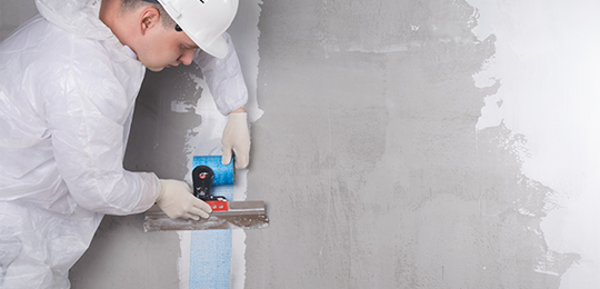 Drywall installation in progress
